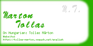 marton tollas business card